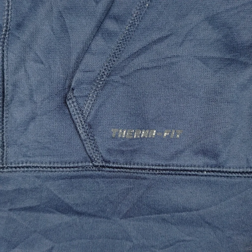 Nike Hoodie Sweatshirt Youth Large Blue Therma-FIT Pullover Swoosh Logo Fleece